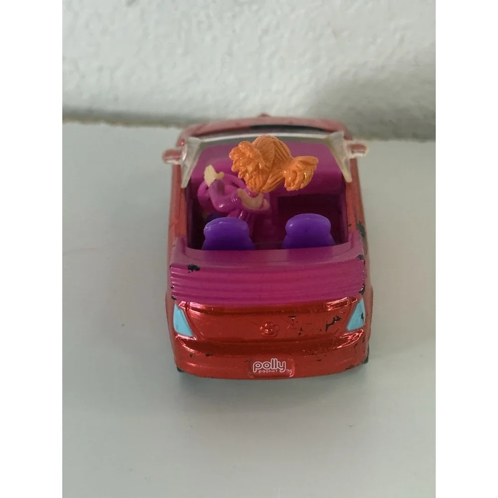 Polly Pocket Red #11 2007 Convertible Die Cast Vehicle with Driver Figure